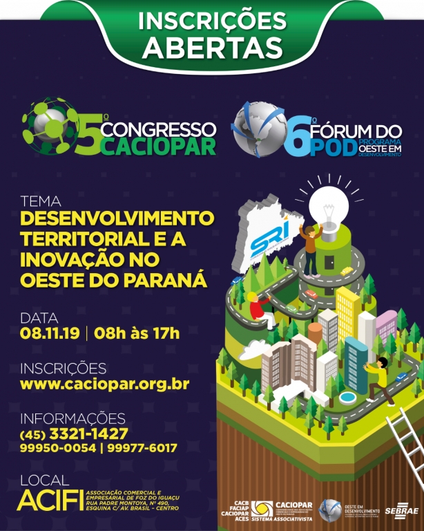 Hoje é o último dia para se inscrever com valor diferenciado – Congresso Caciopar/Fórum do POD