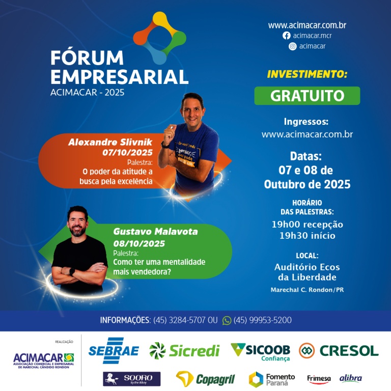 Acimacar lança Fórum Empresarial 2025