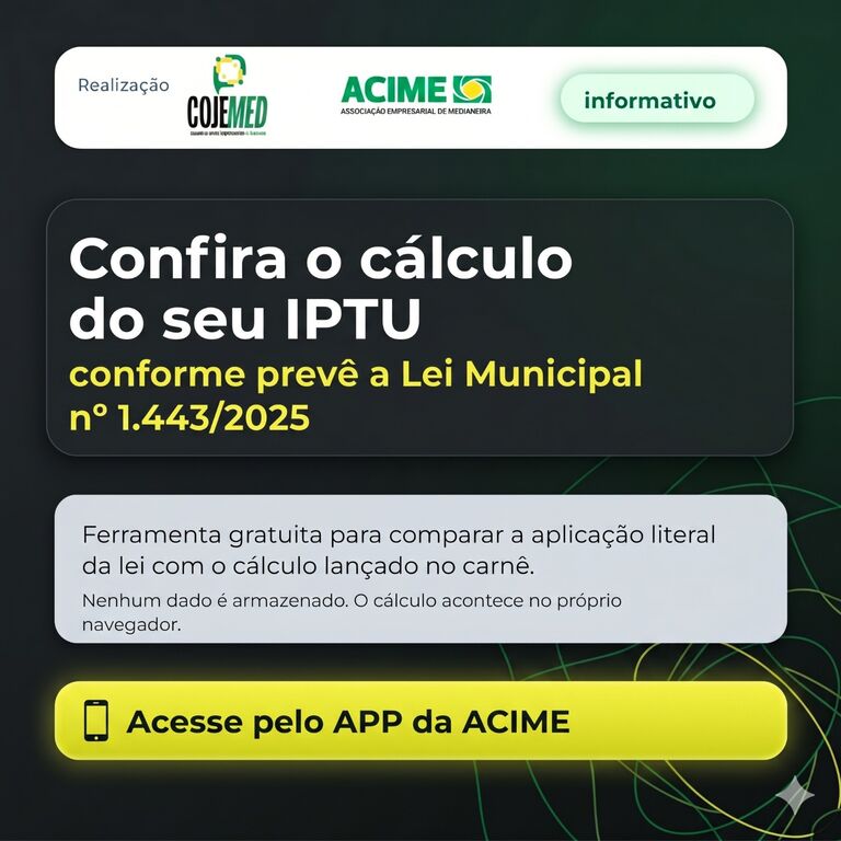 Confira o cálculo do seu IPTU em Medianeira