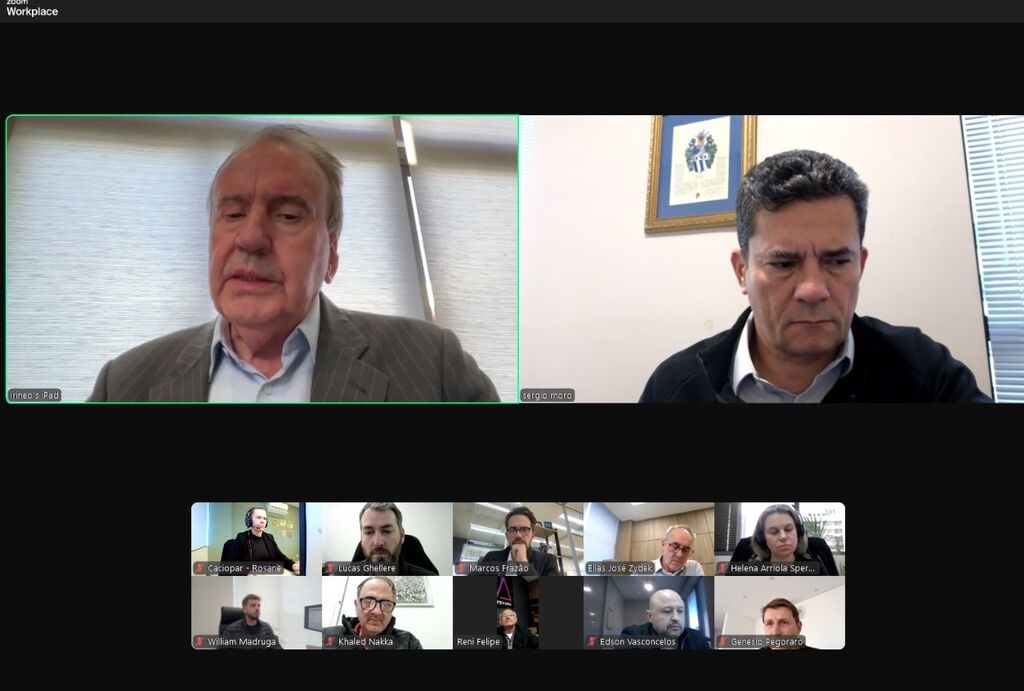 Videoconferência com o senador Sergio Moro, na tarde da última terça-feira